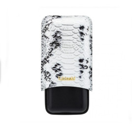 Lubinski bőr szivartok - 3 szál szivar részére - kigyóbőr mintás - fekete, fehér színű