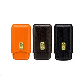 Lubinski bőr szivartok - nyomott mintás - 3 szál szivar részére - sötétbarna