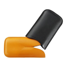 Elegáns Padonio szivar tok - 2 szivar részére, fekete és sárga bőr