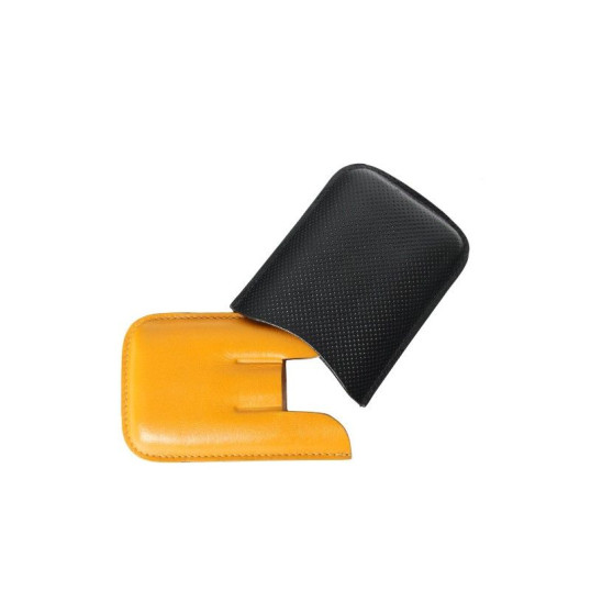 Elegáns Padonio szivar tok - 3 szivar részére, fekete és sárga bőr