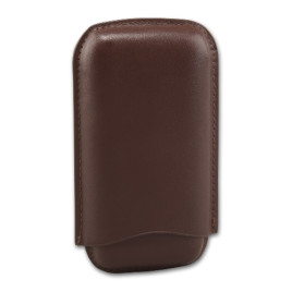 Padonio szivartok - 3 szivar részére, sötétbarna színű bőr, Corona szivar mérethez