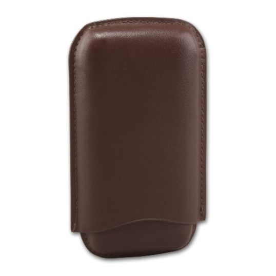 Padonio szivartok - 3 szivar részére, sötétbarna színű bőr, Corona szivar mérethez