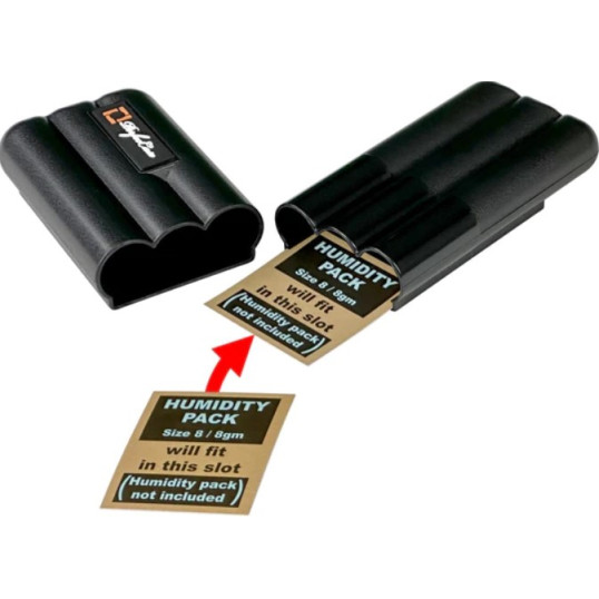 PerfecCase fekete színű szivartok 3 szivar részére-műanyag