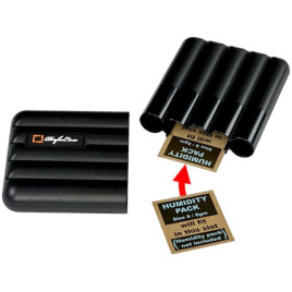 PerfecCase fekete színű szivartok 5 szivar részére-műanyag