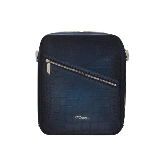 S.T. Dupont Le Grand Atelier Bőrből készített szivaros táska, tároló zsebbekkel a szivarkellékek számára - Sötétkék színű