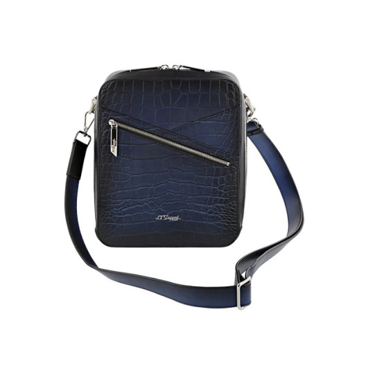 S.T. Dupont Le Grand Atelier Bőrből készített szivaros táska, tároló zsebbekkel a szivarkellékek számára - Sötétkék színű