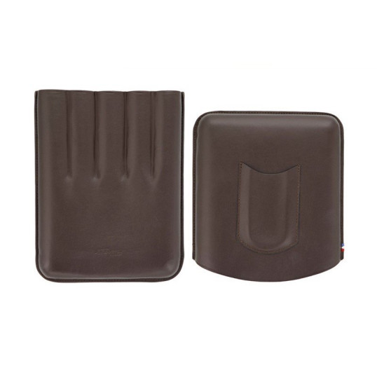 S.T. Dupont minőségi dohánybarna színű, bőrből készült szivartok 5 szivar részére