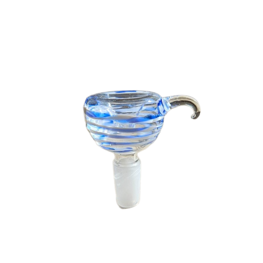 Színes üveg bong fej – kék-fehér mintás