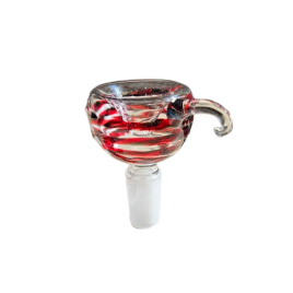 Színes üveg bong fej – piros-fekete mintás