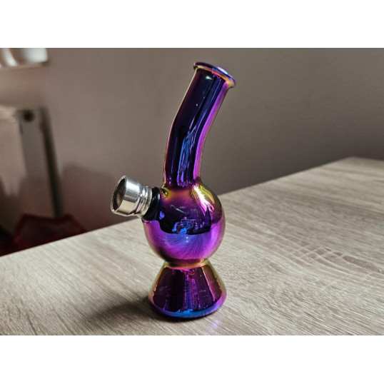 Szivárvány színű mini üveg bong – 12 cm - 1