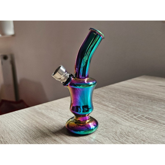 Szivárvány színű mini üveg bong – 12 cm - 2