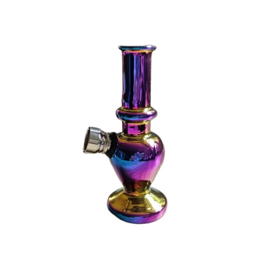Szivárvány színű mini üveg bong – 12 cm - 3