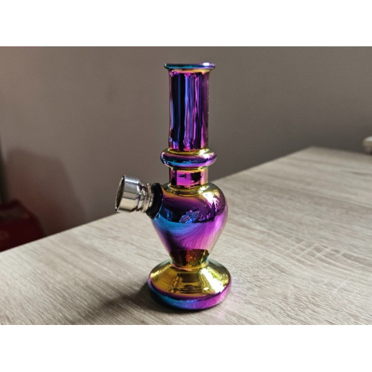 Szivárvány színű mini üveg bong – 12 cm - 3
