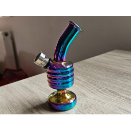 Szivárvány színű mini üveg bong – 12 cm - 4