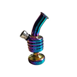 Szivárvány színű mini üveg bong – 12 cm - 4