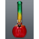 Chillout Smoke Rasta üveg bong hajlított nyakkal 20 cm – színes kivitel