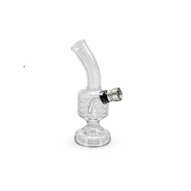 12 cm-es átlátszó üveg mini bong fémszűrővel - 4