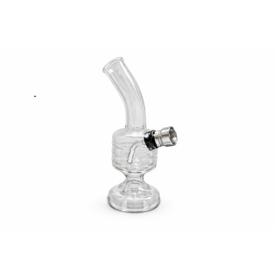 12 cm-es átlátszó üveg mini bong fémszűrővel - 4