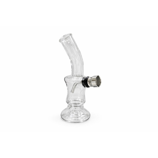 12 cm-es átlátszó üveg mini bong fémszűrővel - 5