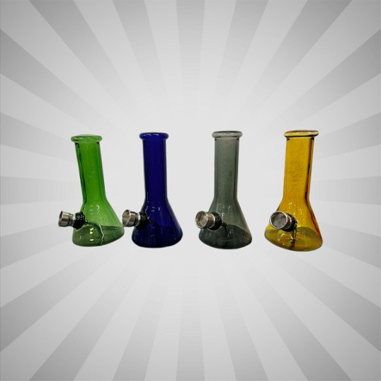 Chillout Smoke szürke üveg bong – kompakt kialakítás, 12 cm