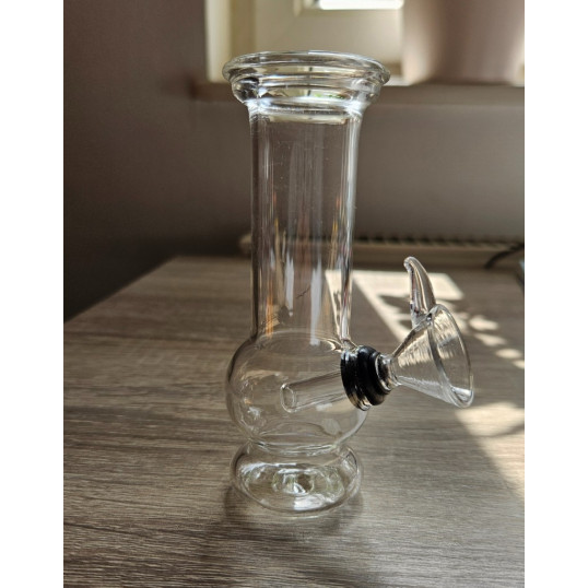 Mini üveg bong – átlátszó, 12 cm