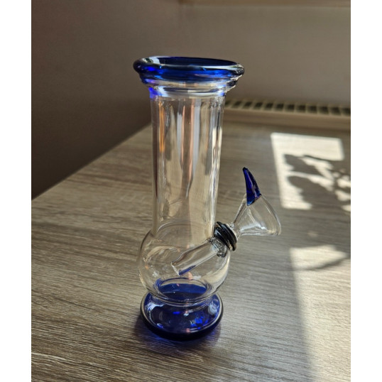 Mini üveg bong – kék színű, 12 cm