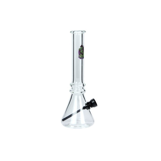 Padonio átlátszó üveg bong 20 cm magas - Totem fej mintákkal