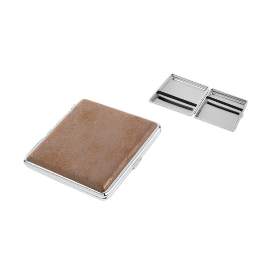 Angelo cigaretta tárca 20 szál cigarettának, világosbarna színű műbőr borítással