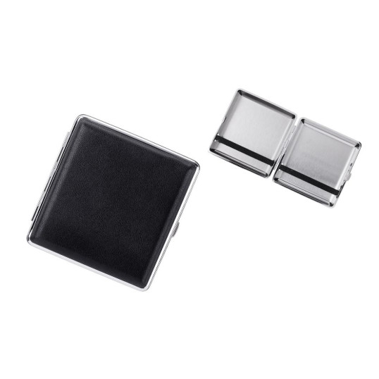 Angelo cigaretta tárca 20 szál cigarettának, fekete bőr borítással