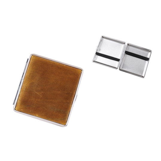 Angelo cigaretta tárca 20 szál cigarettának, Vintage okker bőr borítással