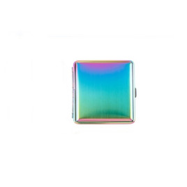 Fém cigarettatartó 20 szál cigarettának – Szivárvány színű, gumipánttal - 3