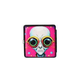 Rózsaszín cigaretta tárca 20 cigaretta részére - Színes ufó szemek