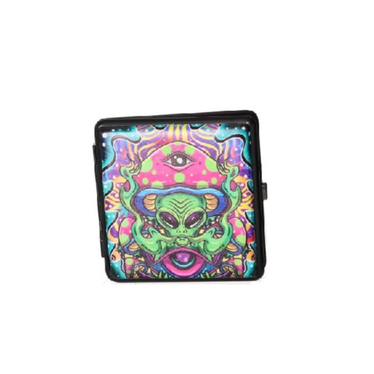 Színes cigaretta tárca 20 cigaretta részére - Gomba kalapos ufó