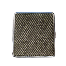 Olívazöld fonott mintázatú cigarettatárca 20 szál 8,5 cm-es cigarettához