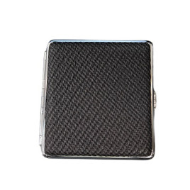 Sötétszürke fonott mintázatú cigarettatárca 20 szál 8,5 cm-es cigarettához
