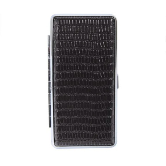 Fekete dombornyomott cigaretta tárca 12 szál cigarettának