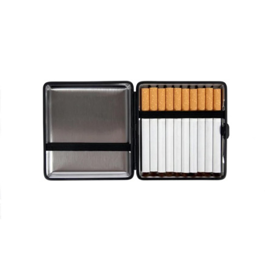 Sötétkék szövet mintázatú cigarettatárca 20 szál 8 cm-es cigarettához