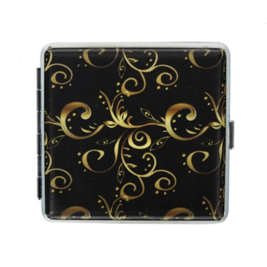 Arany mintás fém cigarettatárca, 20 szál cigarettának - 8