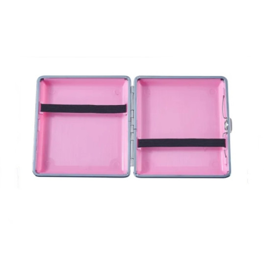 Rózsaszín fém cigarettatárca, 20 szál cigarettának - 2