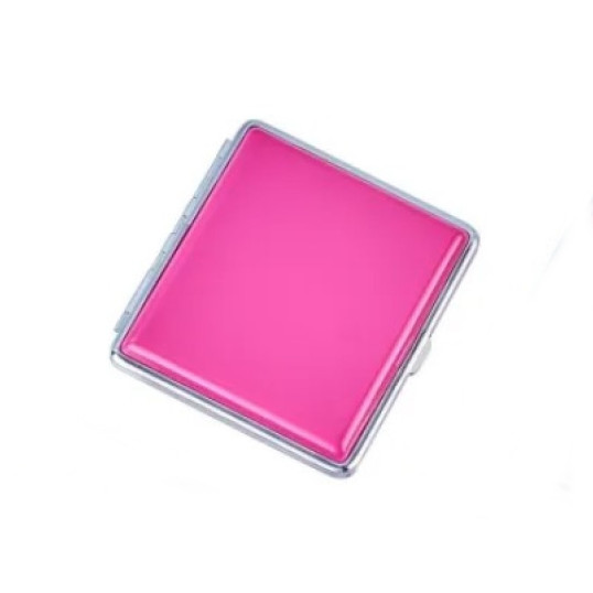 Rózsaszín fém cigarettatárca, 20 szál cigarettának - 1