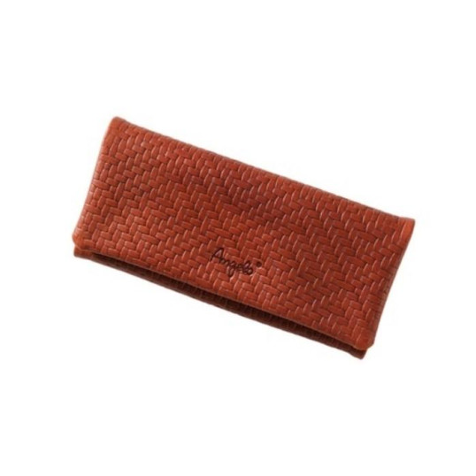 Angelo dohánytárca, barna színű bőrből - fonott hatású