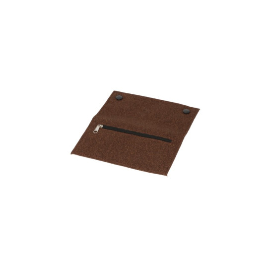 Angelo finomvágású dohánytartó tárca sötétbarna, kívül patentkapcsokkal, műanyag béléssel, 3 cipzárral