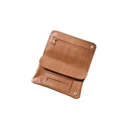 Angelo márkájú, bőr dohánytárca, zippzáras belső zsebbel - barna színű