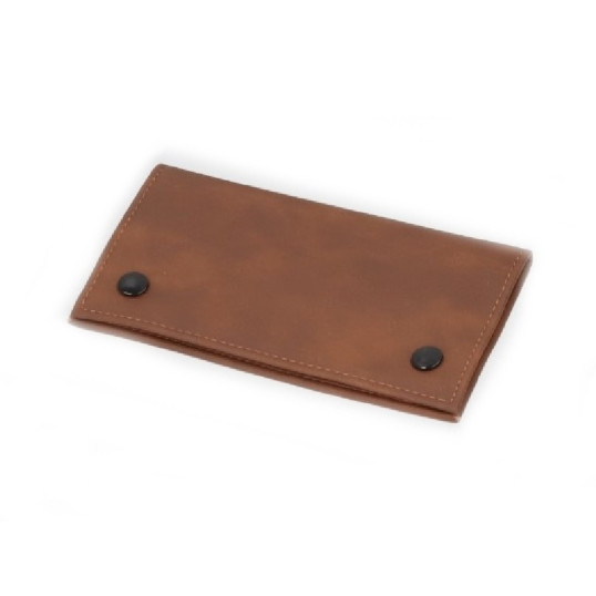 Angelo finomvágású dohánytartó tárca barna, kívül patentkapcsokkal, 3 cipzárral és 1 zsebbel