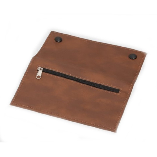 Angelo finomvágású dohánytartó tárca barna, kívül patentkapcsokkal, 3 cipzárral és 1 zsebbel