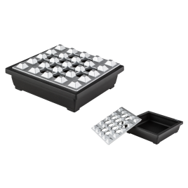 Angelo alumínium asztali szivar hamutartó fekete/ezüst – 4 szivar részére