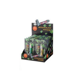 Fémpipa marihuánalevél díszítéssel 6,5 cm - Egész tálca