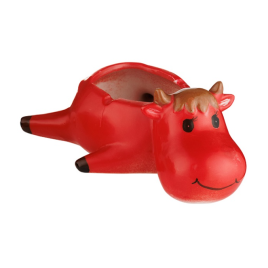 Tehenet ábrázoló kerámia hamutartó - piros színű