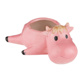 Tehenet ábrázoló kerámia hamutartó - rózsaszín színű