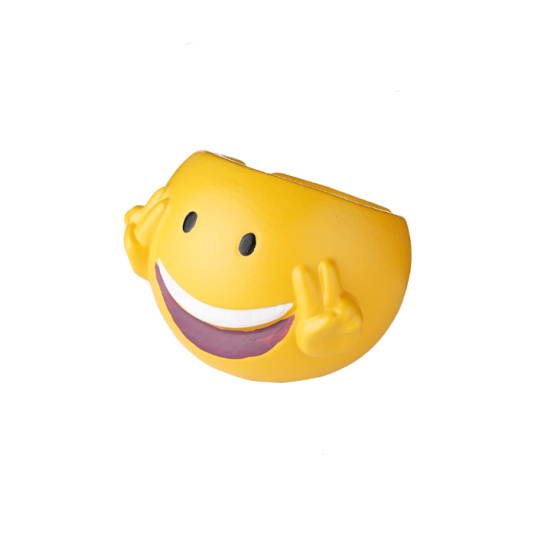 Emoji kerámia hamutartó - sárga színű smiley minta
